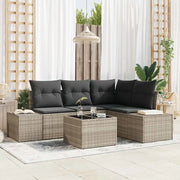 Set Divano da Giardino Grigio chiaro polyrattan 3355721