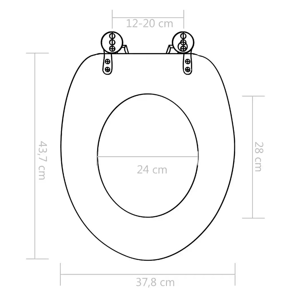Copriwater 2 pz con Chiusura Ammortizzata in MDF Legno Anticato 276999