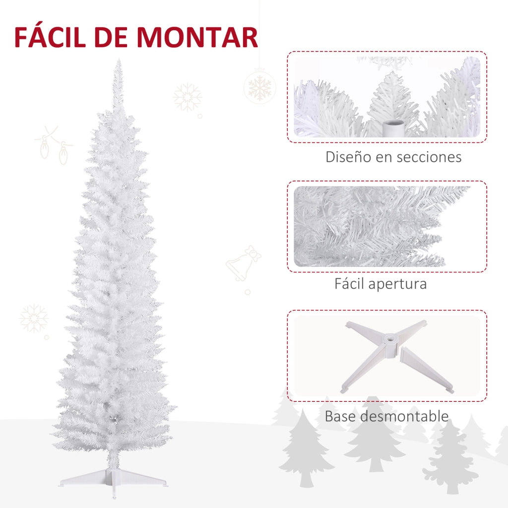 Albero di Natale Artificiale ¨C Minimal ¨C Bianco 180 cm 390 Rami Base Smontabile