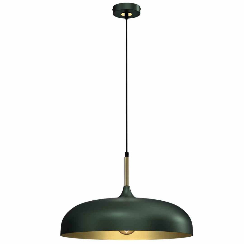 Lampadario a sospensione Milagro Lincoln verde oro Ø45