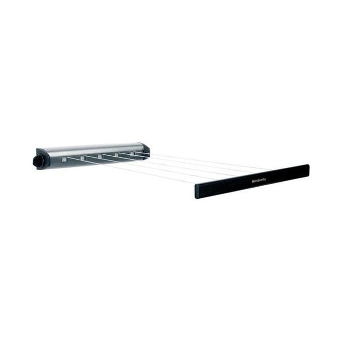 Brabantia 385766 Pull-Out Drying Lines Set Stendibiancheria Estraibile 22 metri Sistema di Bloccaggio Automatico colore Acciaio inox