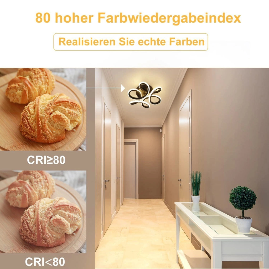 ZMH Lampada da soffitto LED nera di design per interni - Illuminazione moderna ed elegante