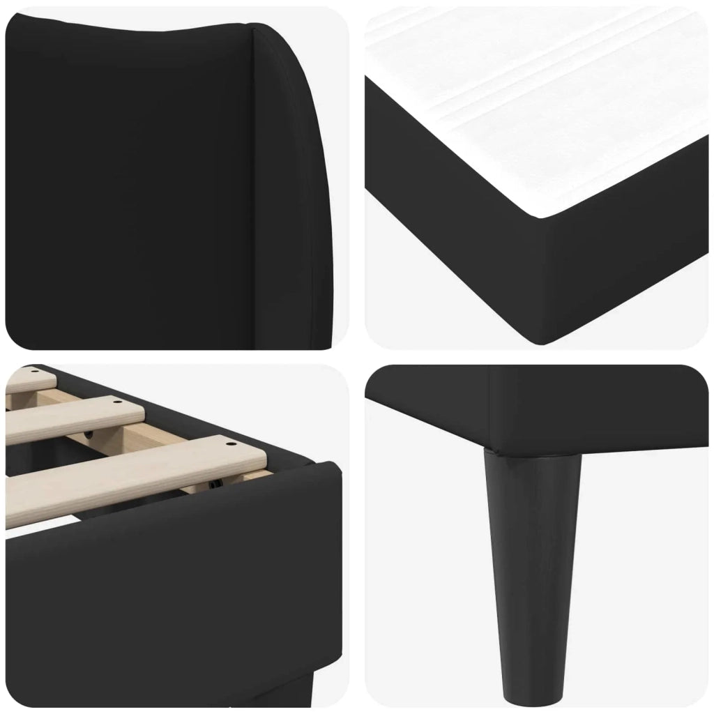 Struttura del letto con testiera Nero 180 x 200 cm Similpelle 3415272