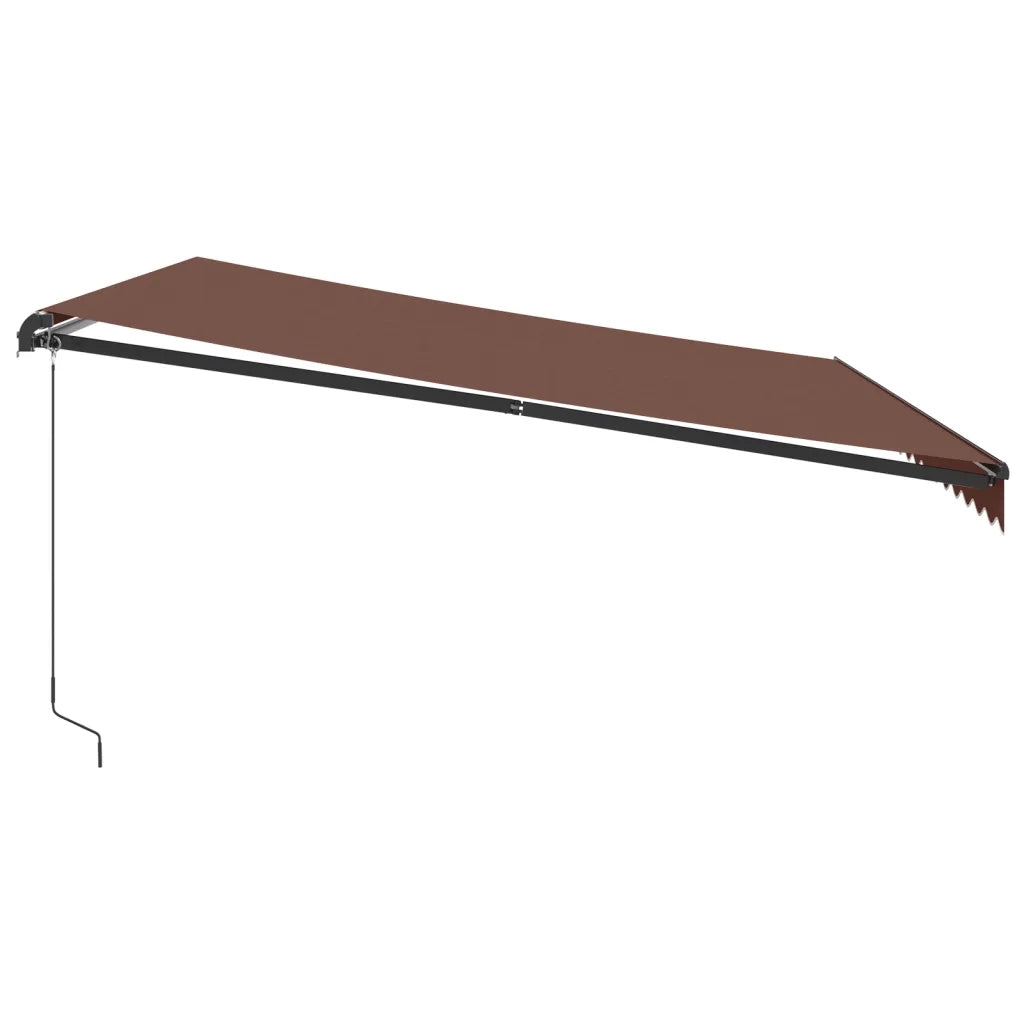 Tenda da Sole Retrattile Manuale con LED Marrone 450x350 cm 3215408