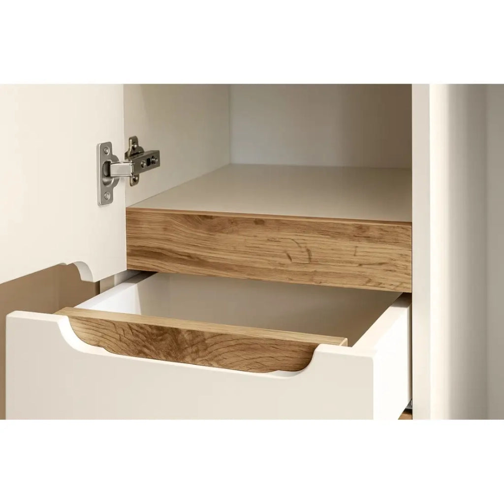 Colonna da bagno ERMANO - 2 porte e 1 cassetto - colori cachemire e quercia