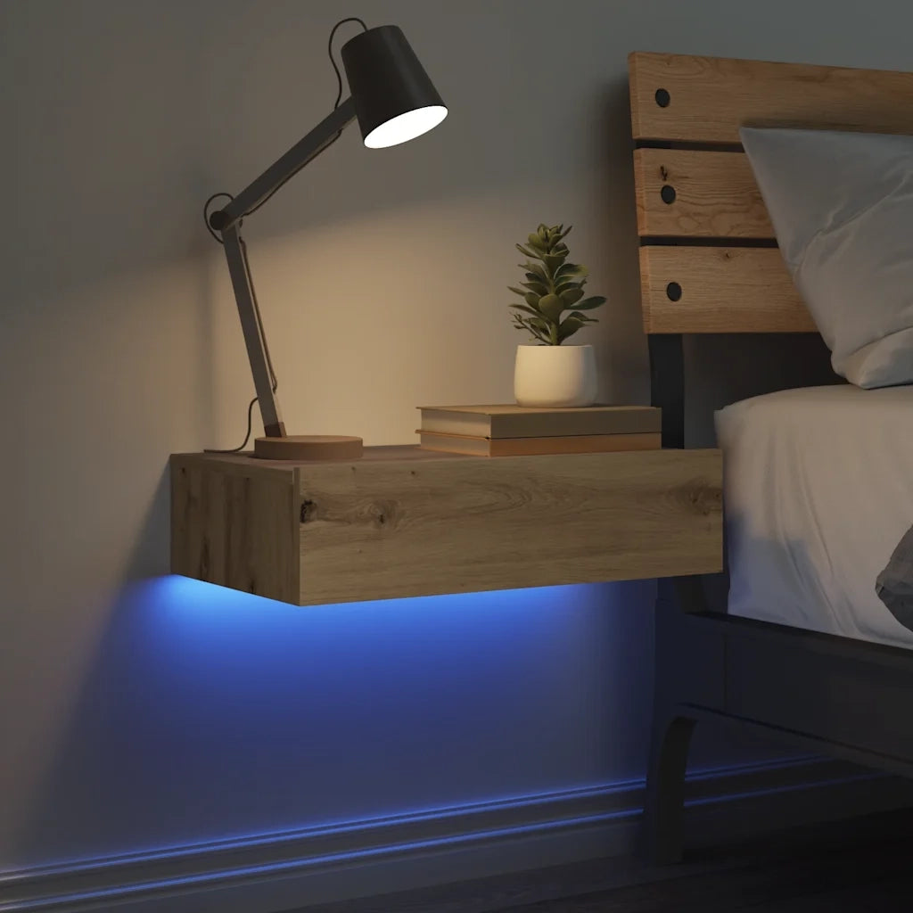 Comodino | Armadio da Notte | Mobiletto da notte Rovere Artigianale 60x35 cm in Legno Multistrato