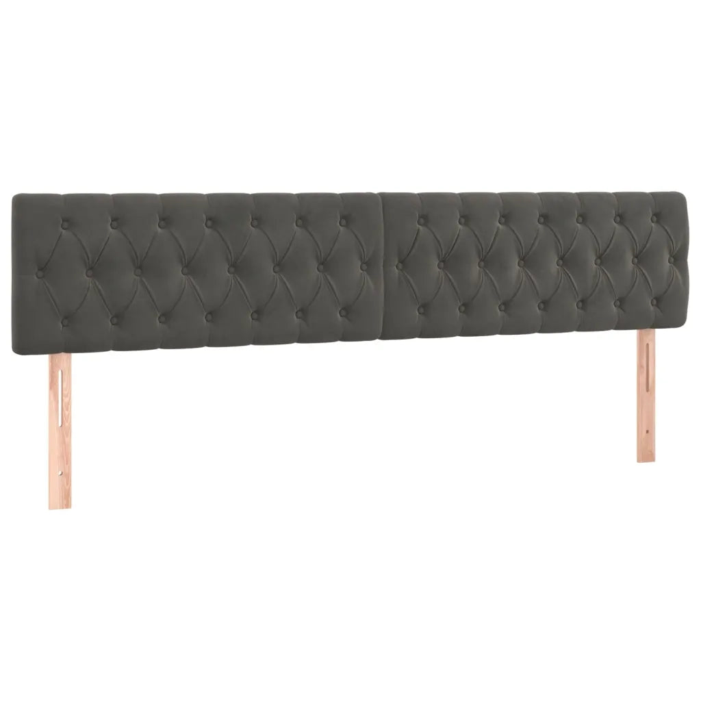 Testiera | Testata Grigio Scuro 200x7x78/88 cm in Velluto
