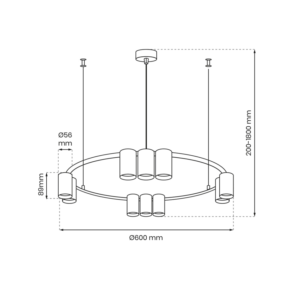 Lampadario Milagro Genesis bianco Ø60, 10 luci GU10
