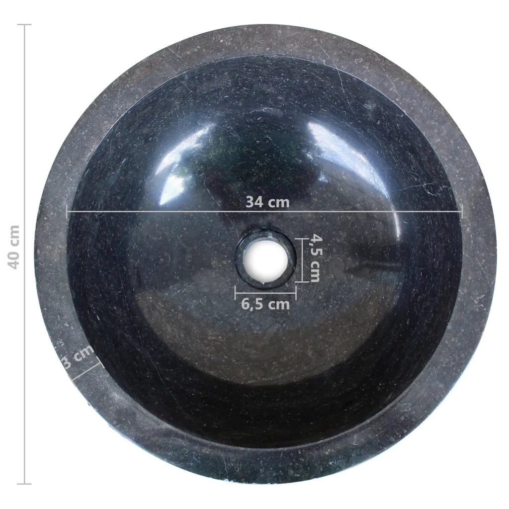 Lavandino in Marmo-Lavabo-Lavello 40 cm Nero