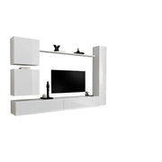Set di mobili da salotto SWITCH VIII design, colore bianco lucido.