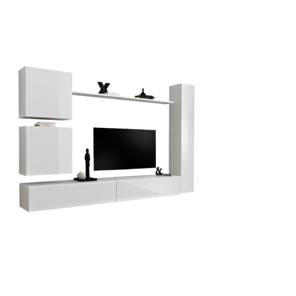 Set di mobili da salotto SWITCH VIII design, colore bianco lucido.
