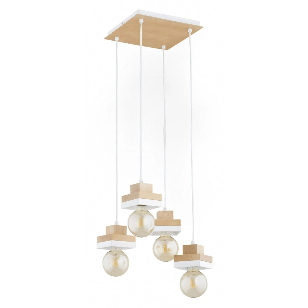Lampada sospensione nordica bianca 4xE27 MIKO Alfa