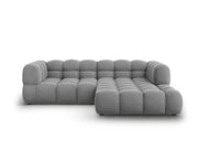 Cosmopolitan Design - Divano angolare modulare destro "Sky" 3 posti in velluto grigio chiaro 