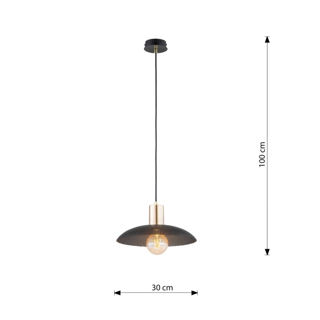 Lampada a sospensione nera oro in metallo Spirit E27 Emibig