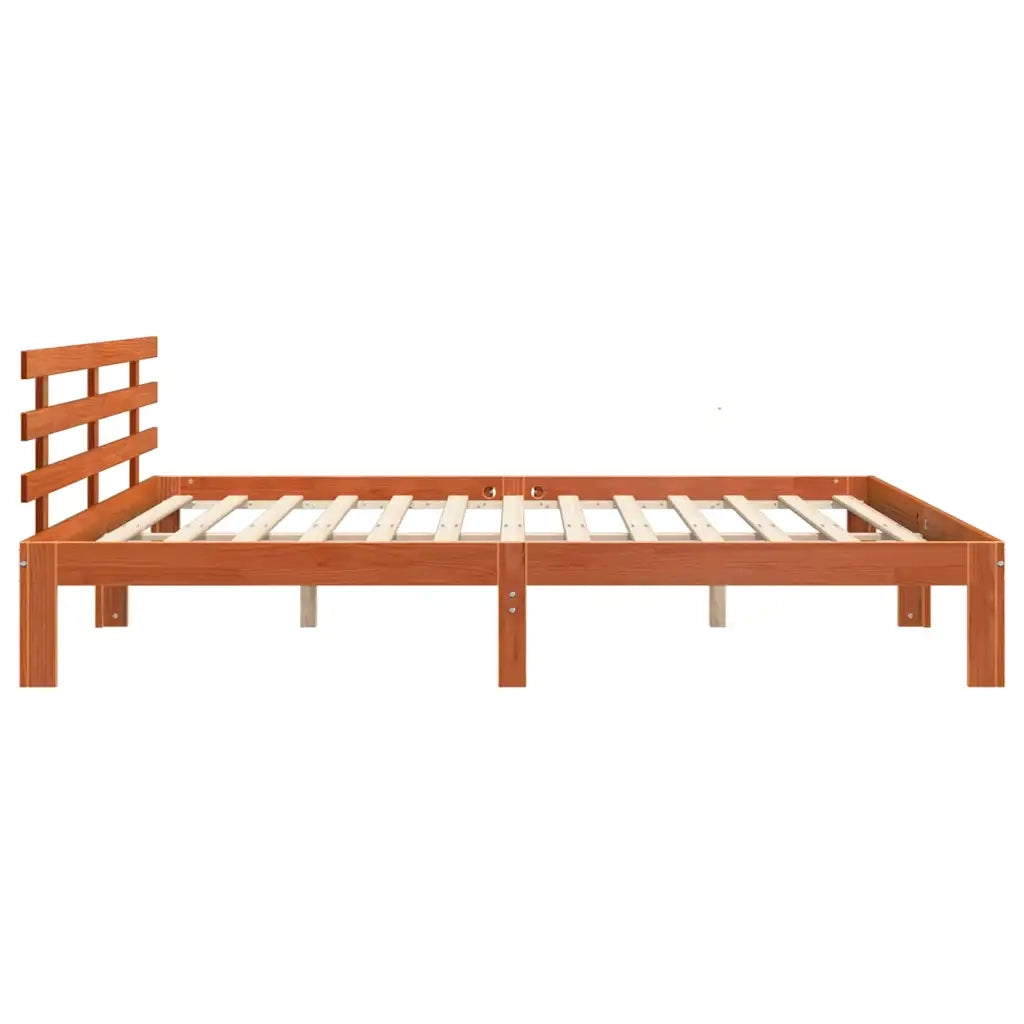 Letto matrimoniale | Letto per adulti | Struttura del letto Marrone cerato 203.5 x 205.5 x 69.5 cm
