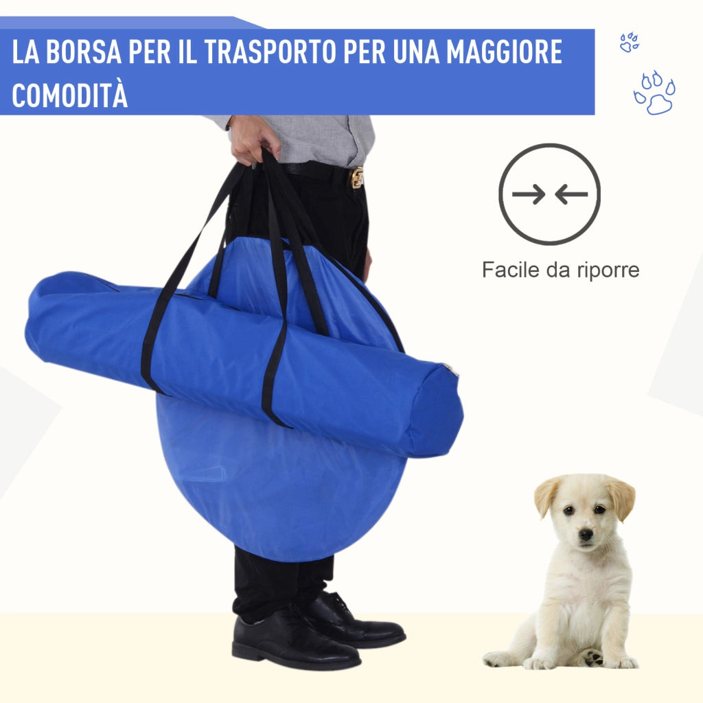 Set Agility per Cani con Tunnel, Slalom e Ostacoli ¨C Minimal ¨C Giallo e Blu