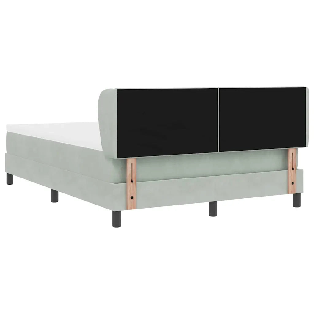 Letto a molle con testiera Grigio chiaro 140 x 190 cm Velluto 3340436