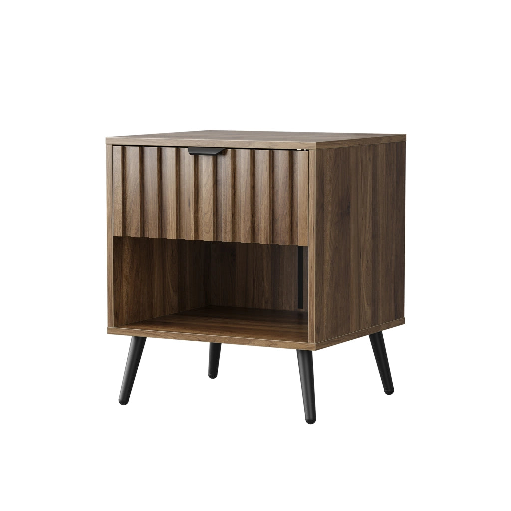 Tavolino Comodino con Cassetto ¨C MINIMAL ¨C Noce, 45x40x53 cm