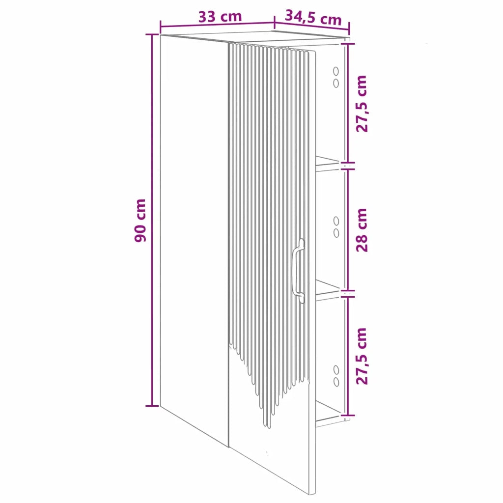 Mobiletto a muro 33 x 34,5 x 90 cm Legno ingegnerizzato 898933