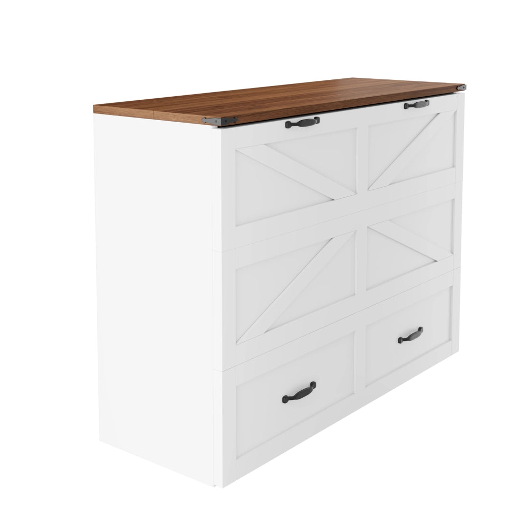 LETTO a scomparsa 140x200 cm Legno e metallo Bianco