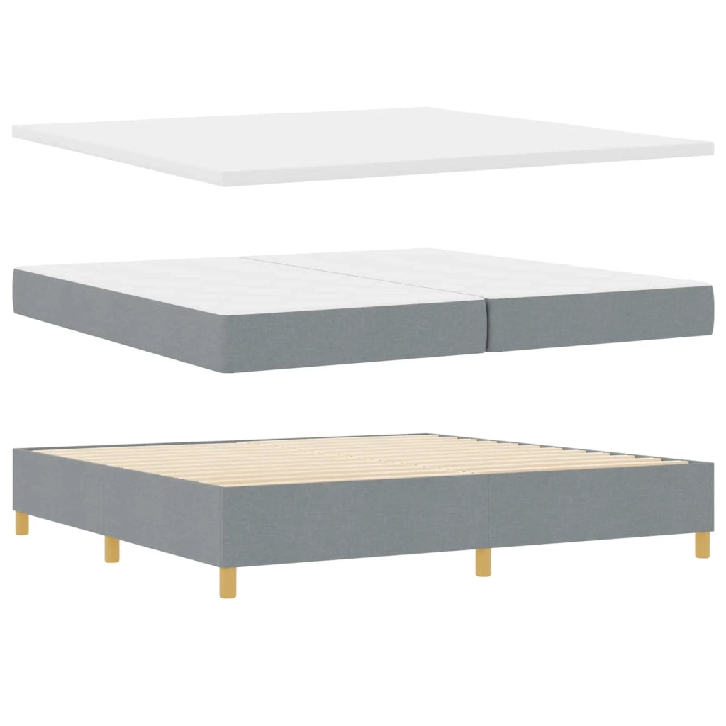 Letto a Sorgente LED Grigio chiaro 200 x 200 cm Tessuto 3343201
