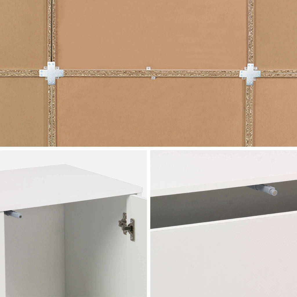 Libreria modulare decorativa in legno con 9 elementi, bianco