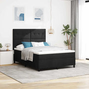 Letto a molle con materasso con led Nero 160 x 200 cm Tessuto 3342881