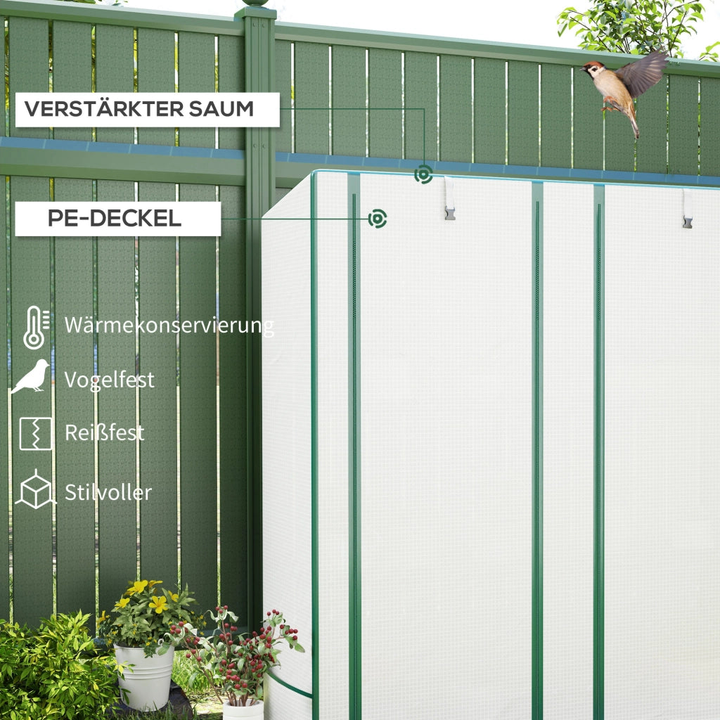 Serra da giardino a 3 livelli ¨C Minimal ¨C Bianco 144x48x152 cm