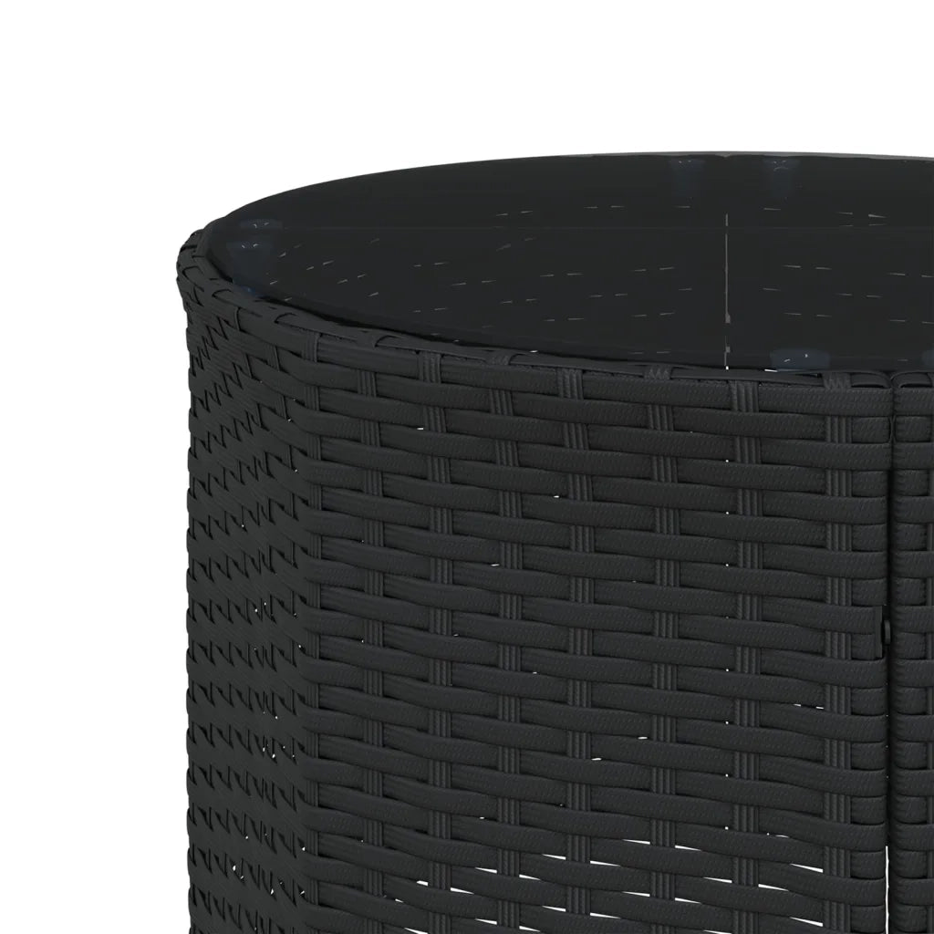 Divano Giardino Tavolo e Cuscini Semicircolare Nero Polyrattan 3318517