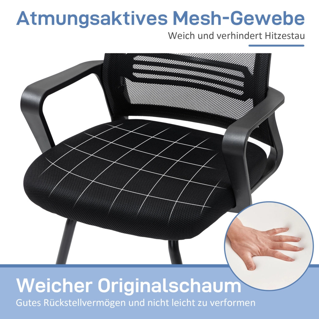 Sedia ergonomica ¨C zephmum ¨C rete, schiuma, gambe in metallo, nero