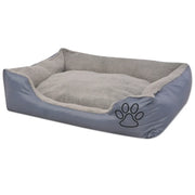 Cuccia per Cani con Cuscino Imbottito Taglia XL Grigio 170416