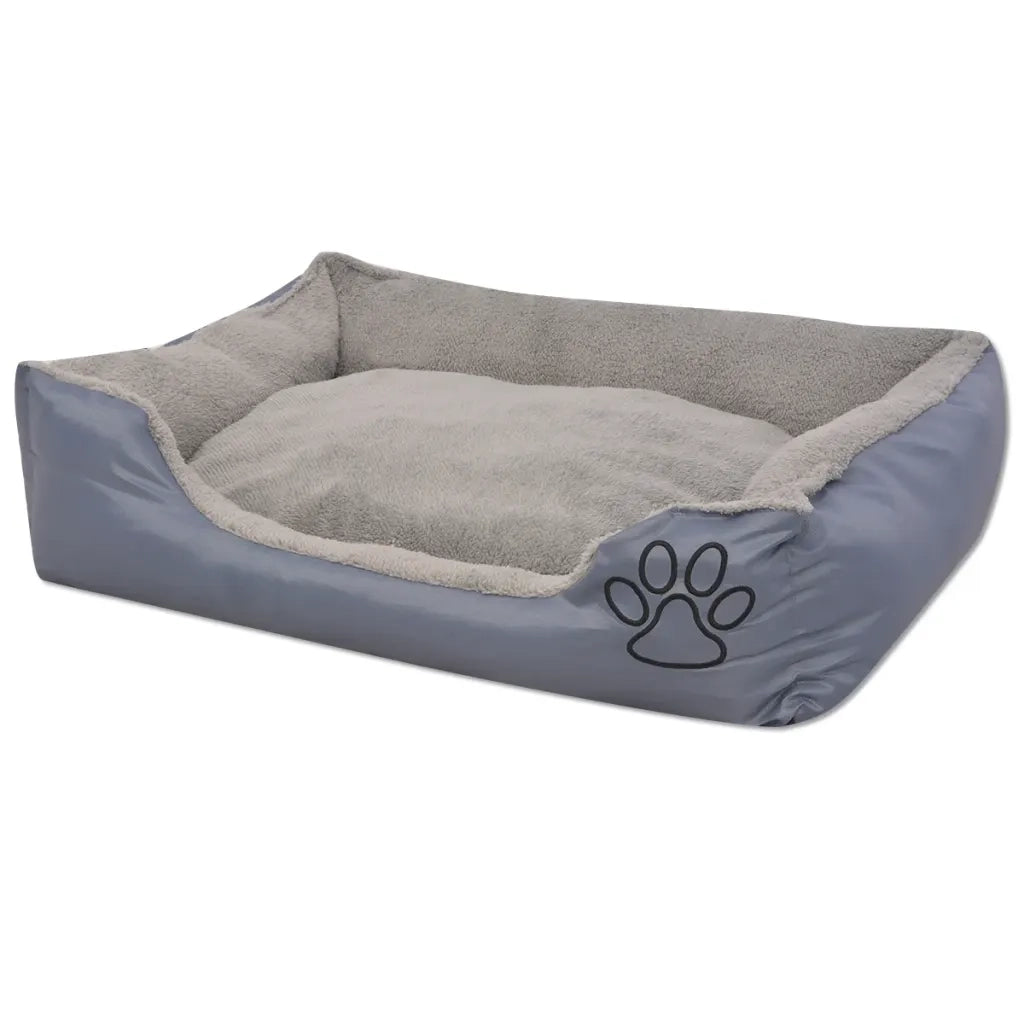 Cuccia per Cani con Cuscino Imbottito Taglia XL Grigio 170416