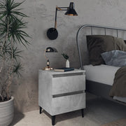 Comodino Grigio Cemento 40x35x50 cm in Legno Multistrato 805877