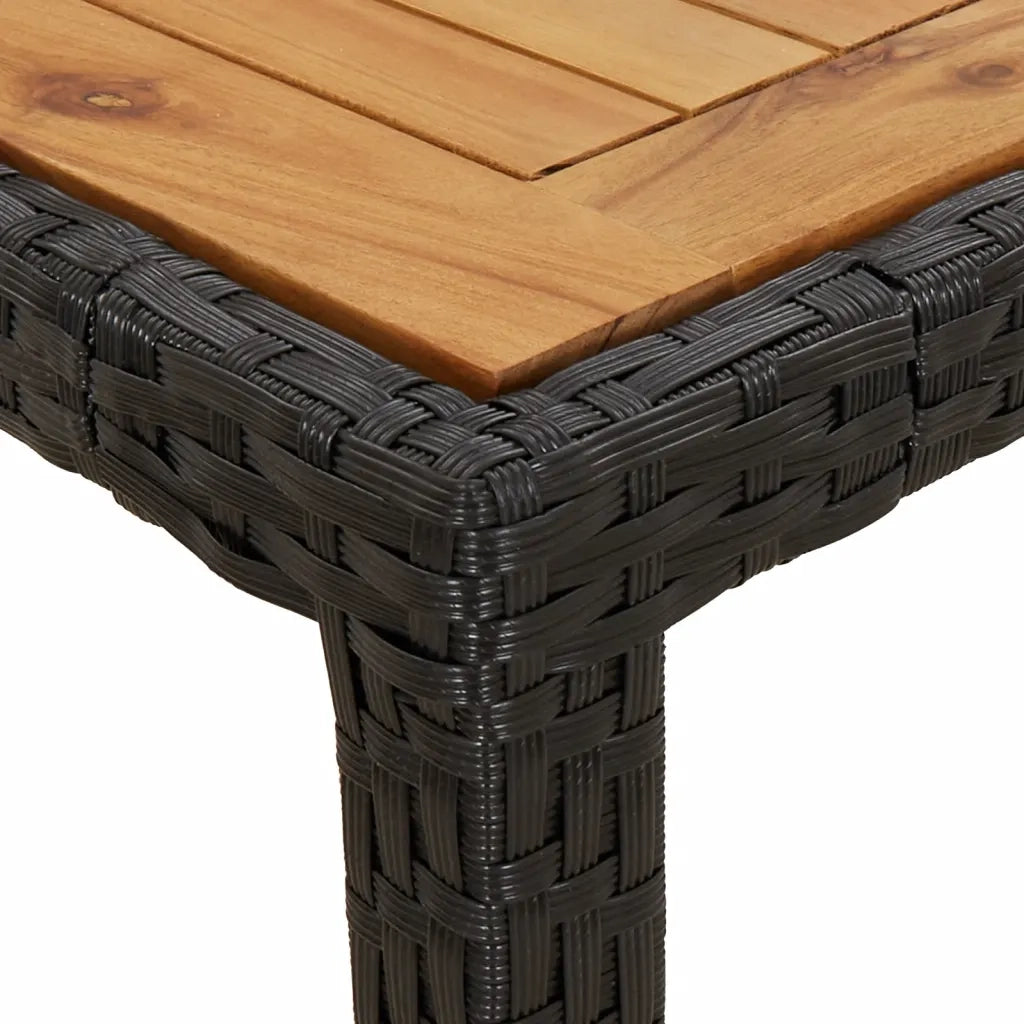 Set da Pranzo da Giardino 5 pz Nero con Cuscini in Polyrattan 3187397