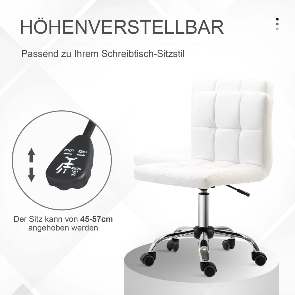 Sedia da ufficio ¨C Minimal ¨C bianco, similpelle, metallo, 5 ruote