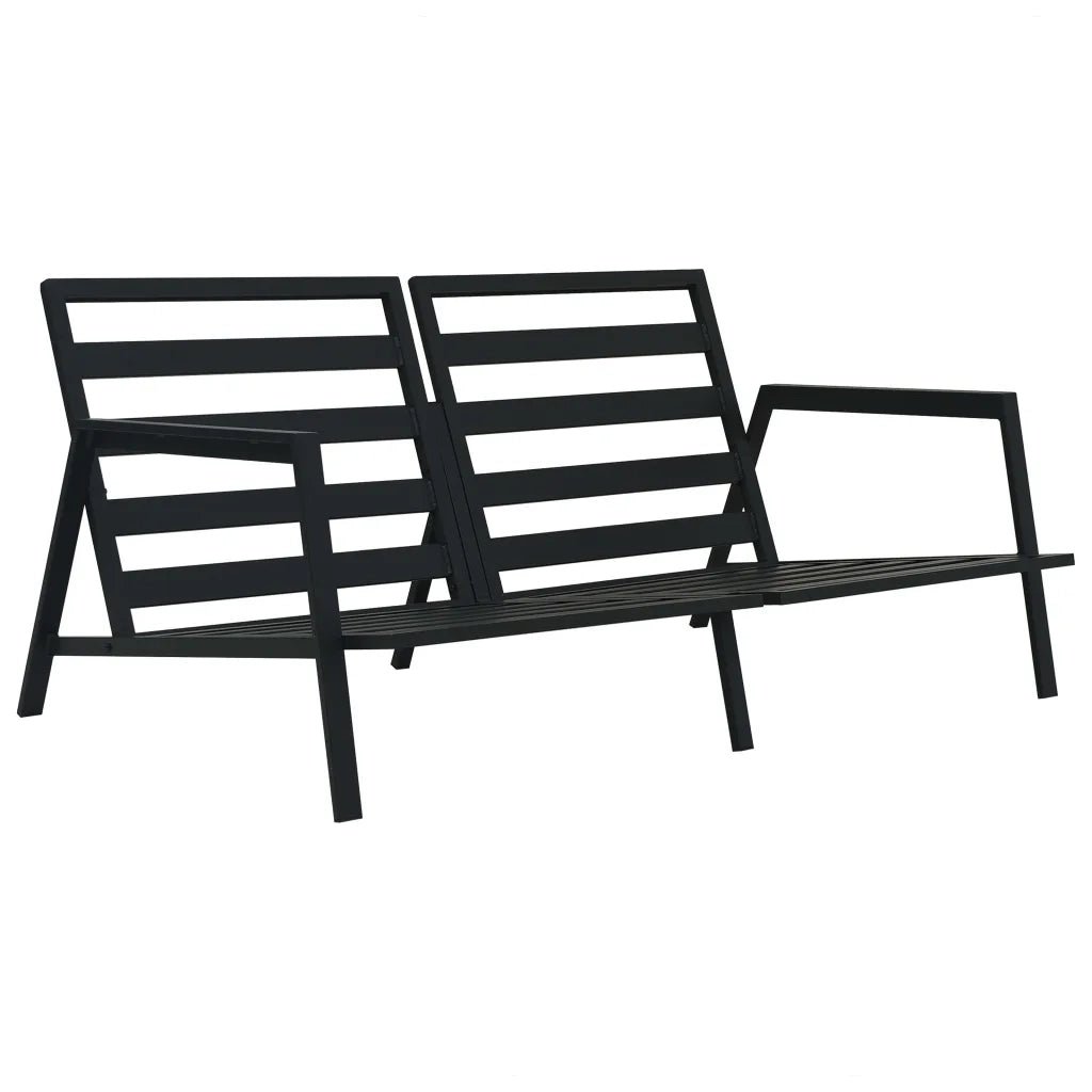 Set Divani da Giardino 5 pz con Cuscini Alluminio Grigio Scuro 47819