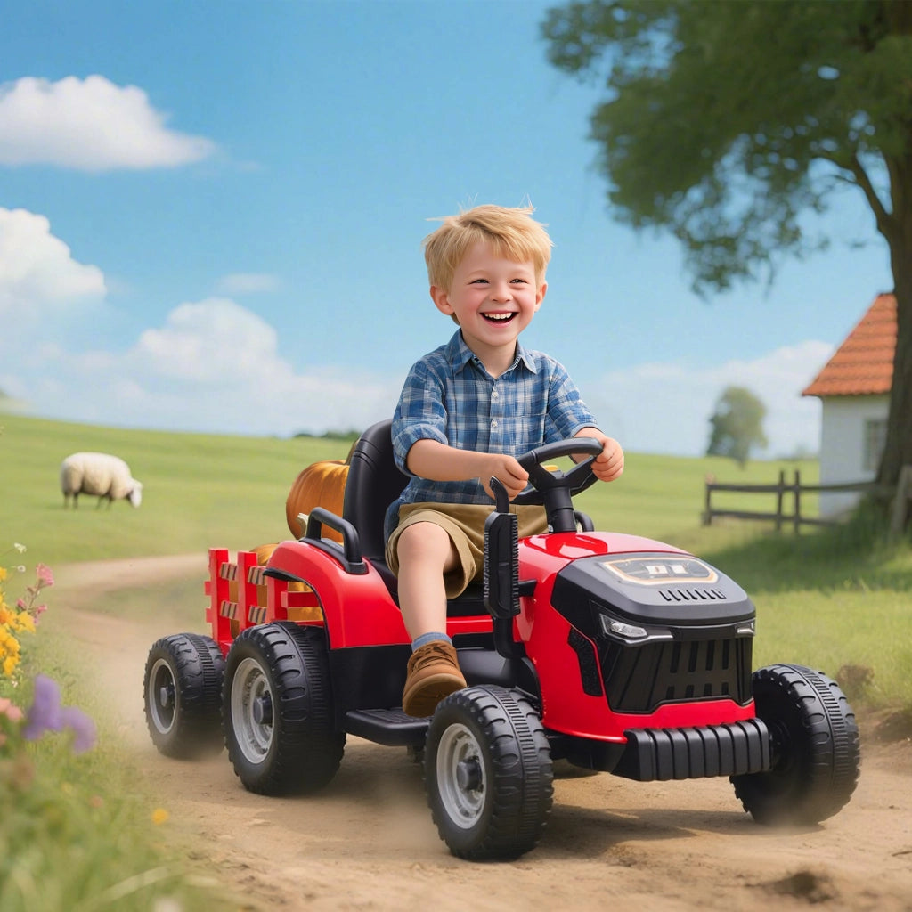 Trattore Elettrico per Bambini ¨C zephmum ¨C Rosso, 12V