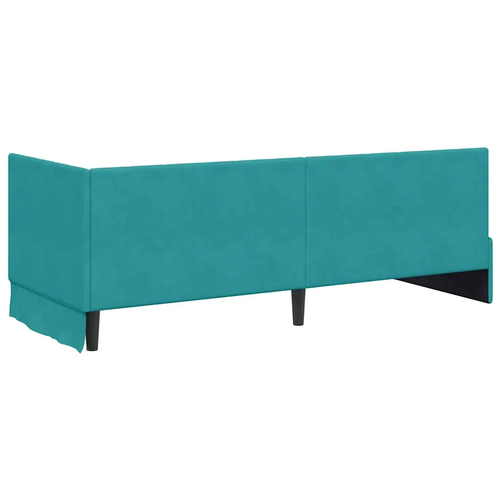 Cornice del letto ad angolo Turchese 80 cm x 200 cm Velluto 42016295