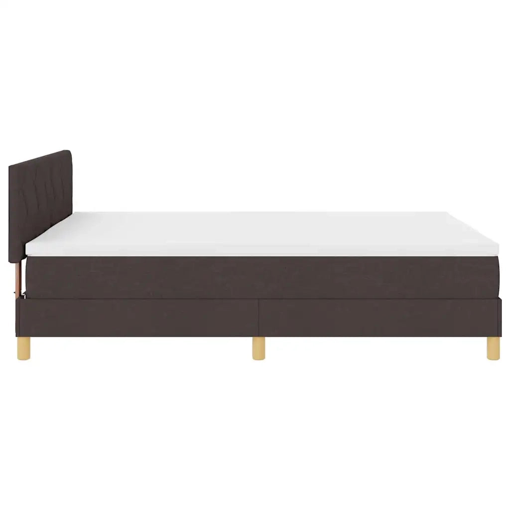 Letto a molle con materasso Marrone Scuro 140 x 200 cm Tessuto 3339003