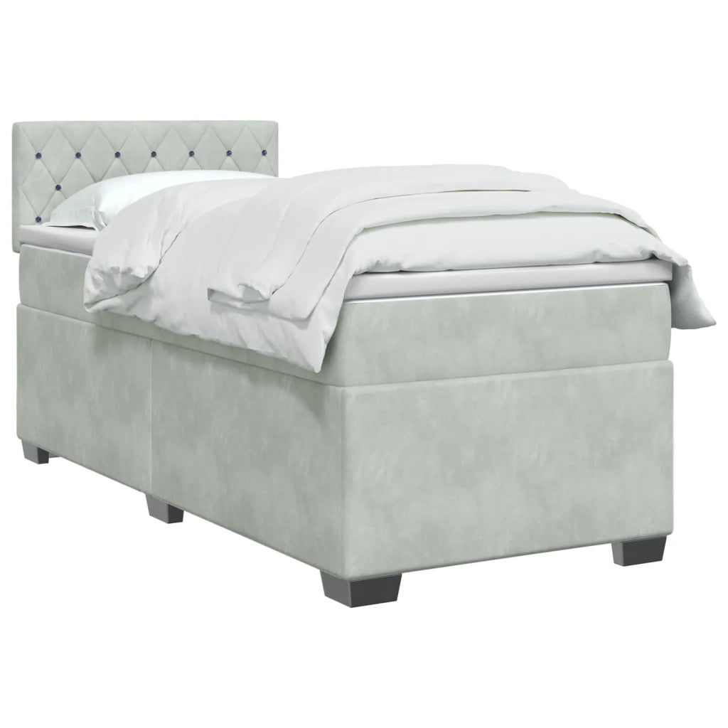 Letto box spring con materasso Grigio Chiaro 90 x 200 cm 3450632