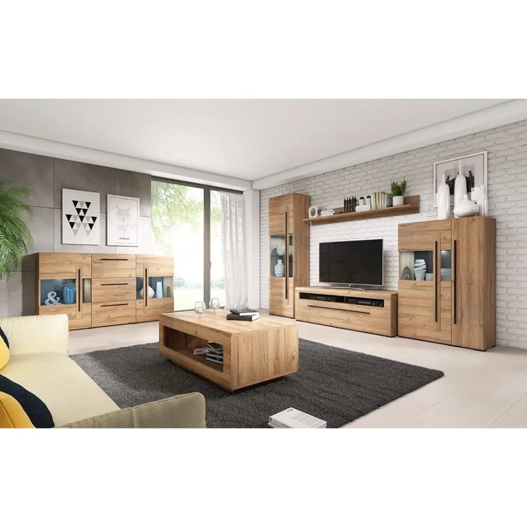 Scaffale da muro design BREDA – 180 cm – Colore rovere – Stile moderno
