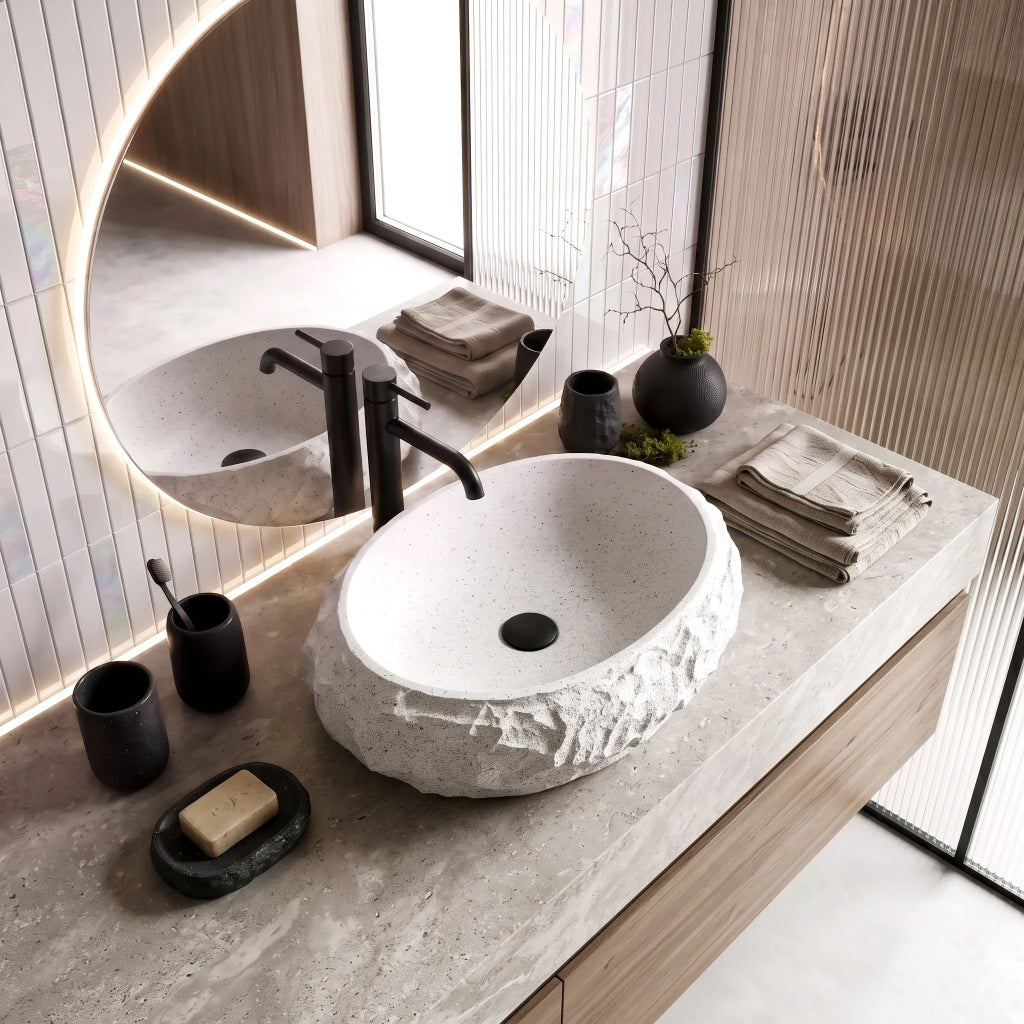 Lavabo Da Appoggio Rea Mika Cloudy