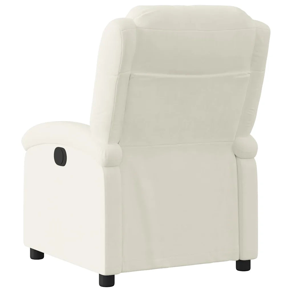 Poltrona | Sedia Relax Elettrica Reclinabile Crema in Velluto