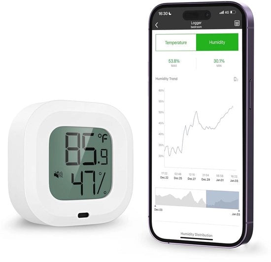 Sensore di Temperatura e Umidità Bluetooth con Display LCD per la Casa