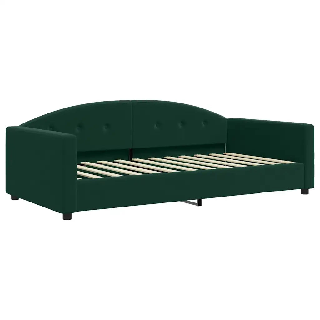 Divano Letto Estraibile Materassi Verde Scuro 100x200 Velluto 3197334