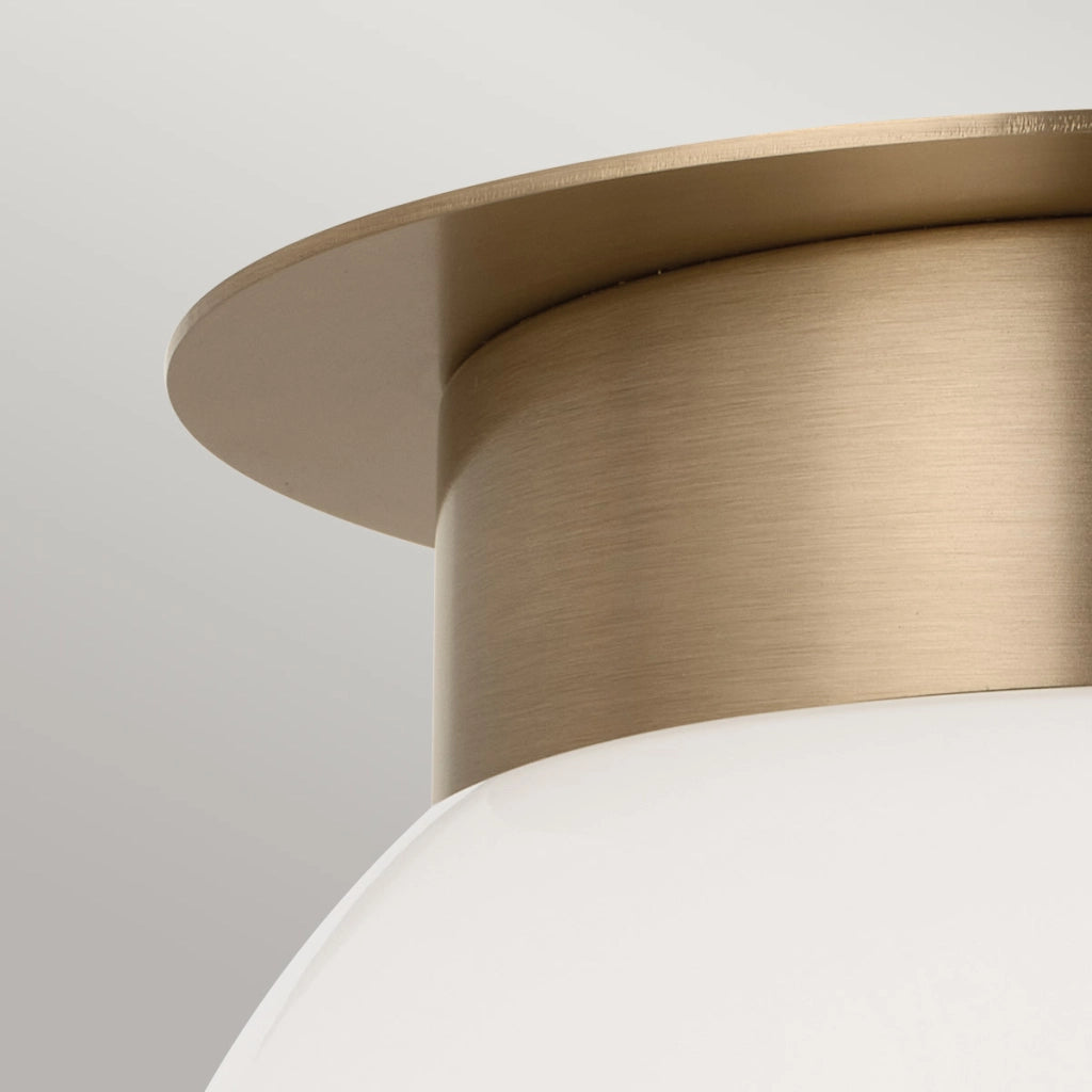 Plafoniera ALBERS ottone, sfera opale vetro E27 Kichler