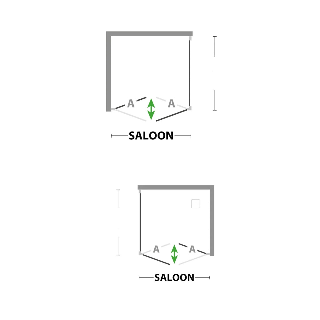 Box doccia saloon 90x90 AP. 90 CM H 185 in Acrilico mod. Delta Duo