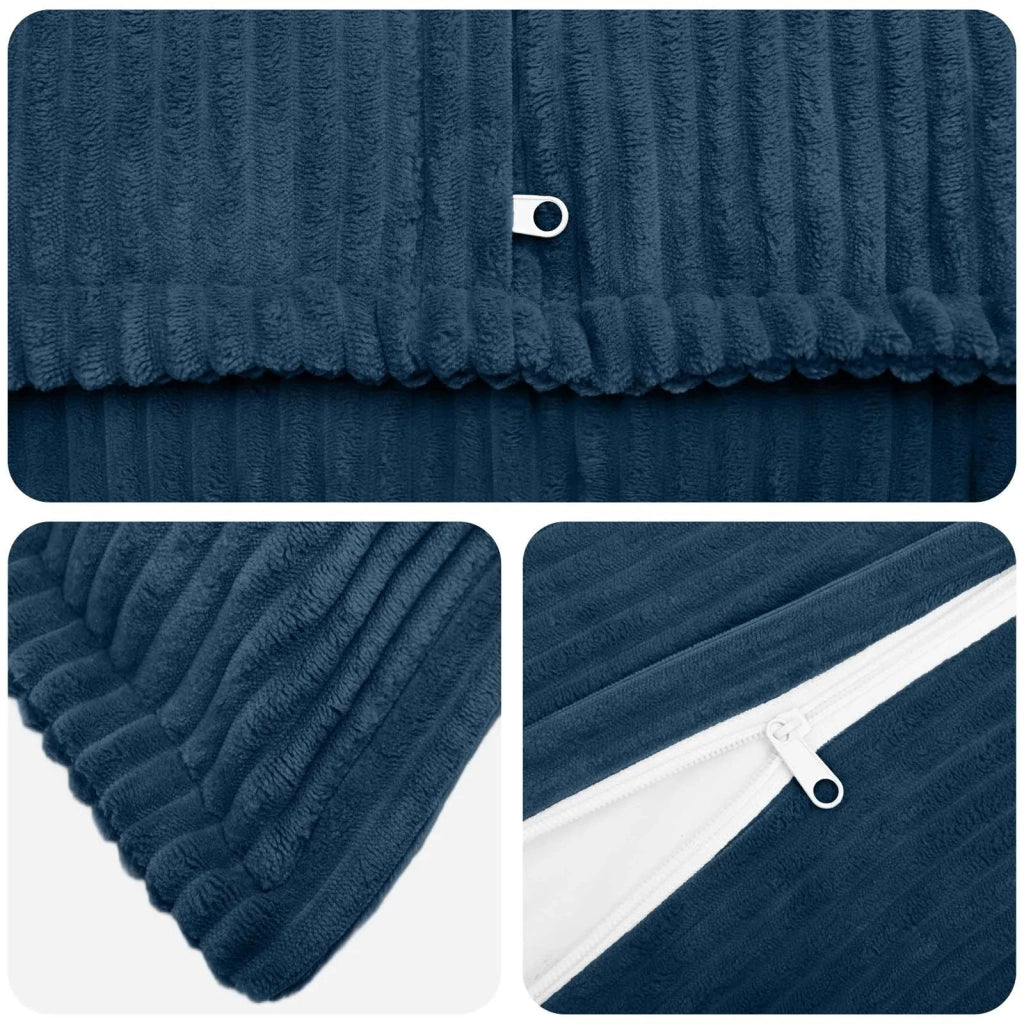 Federa 6 pz HOUTEN Blu navy 80 x 80 cm corduroy 921656