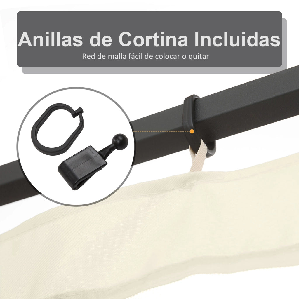 Pannelli Laterali per Carpa da Giardino ¨C zephmum ¨C Grigio 3.5x2 m