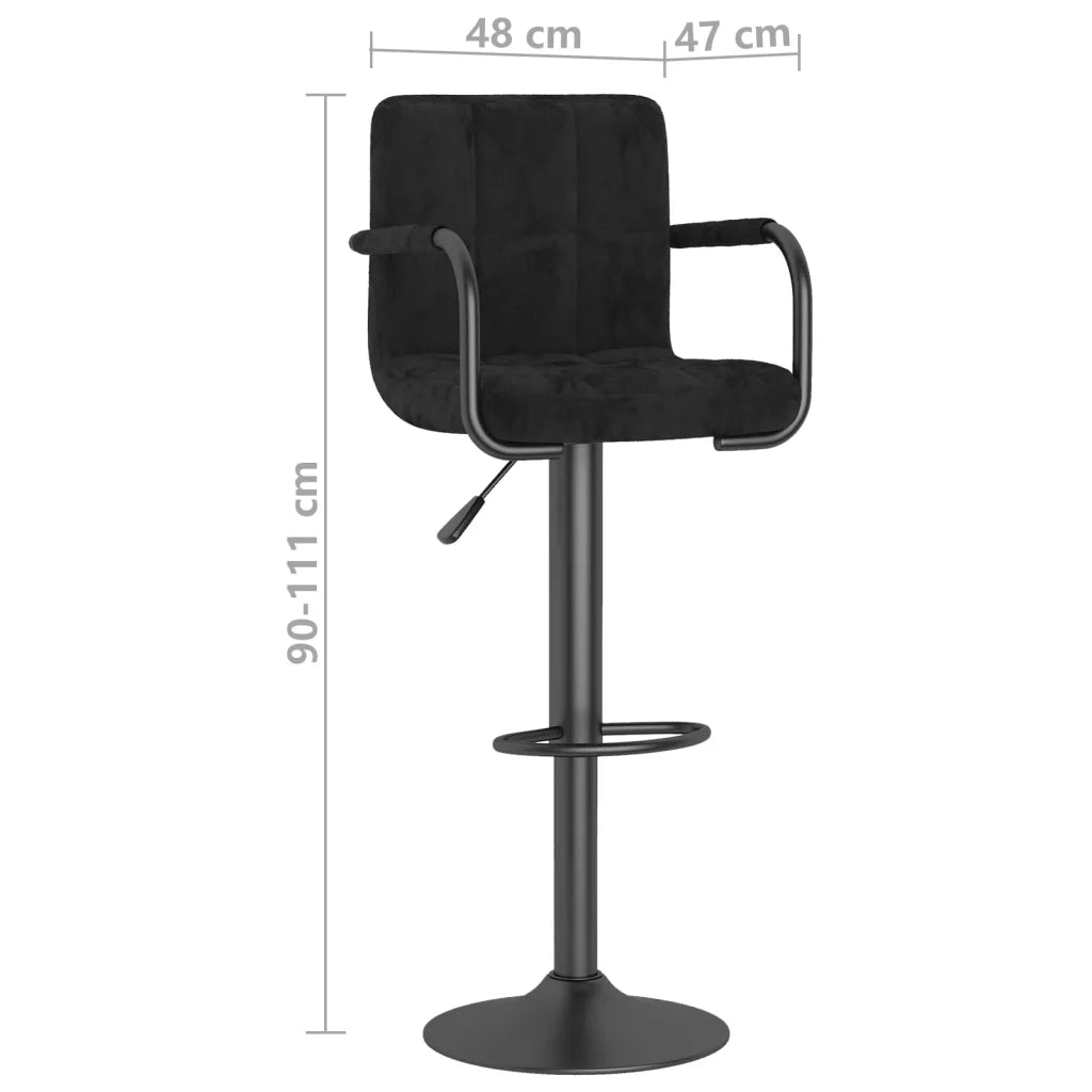 Sgabelli da Bar 2 pz Neri in Velluto 334656